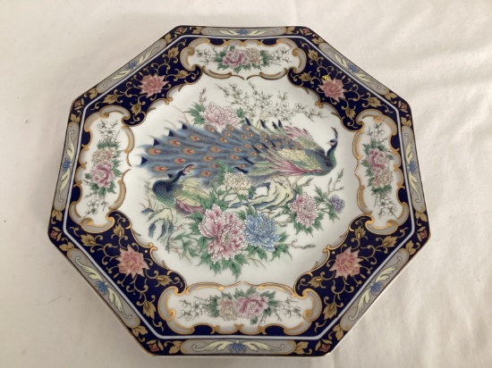 Japanese Peacock Octagon Plate