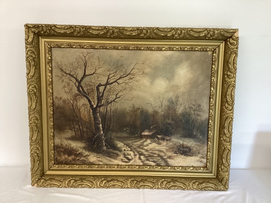 Antique Framed Print on Board