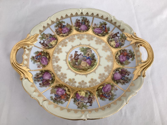 Hutschenruether Hand Painted Love Story Handled Plate