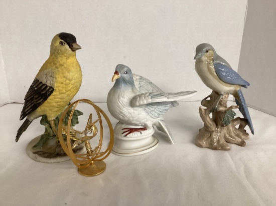 Bird Figurines and Crystal Hummingbird