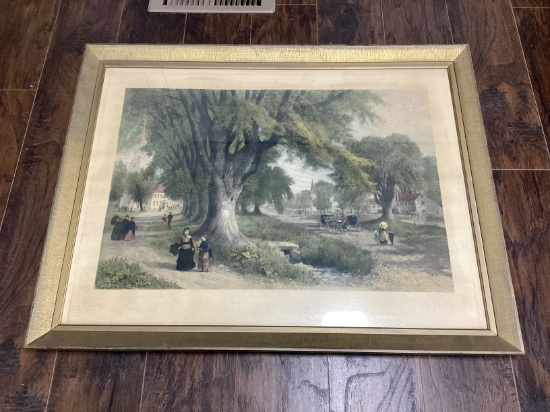 "The Village Elms" by Albert Fitch Bellows Framed Print