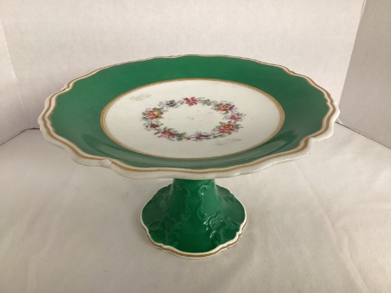 Chamberlain & Co. Worcester Pedestal Dessert Cake Plate