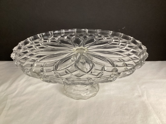 Crystal Pedestal Dessert Cake Plate