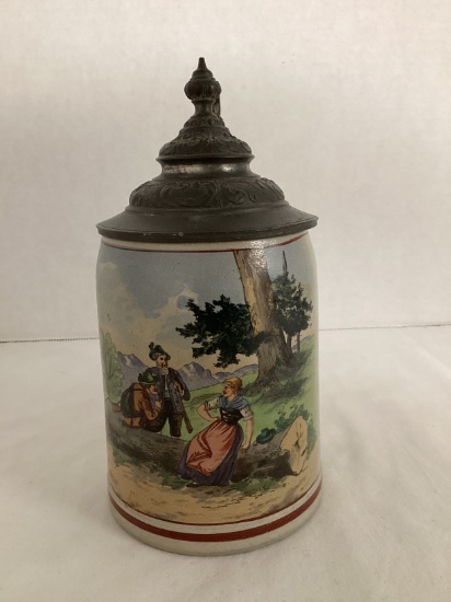 TH Schmid Munchen Stein with Hinged Metal Lid