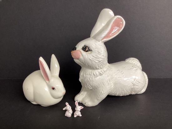 Four Rabbit Figurines