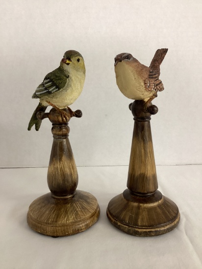 Two Decorative Birds on Perches