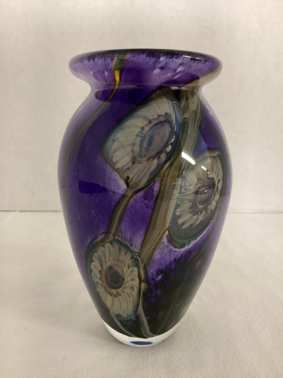Signed and Dated Art Glass Vase