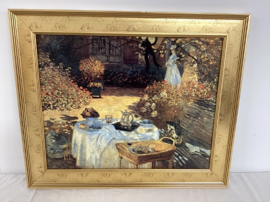 Claude Monet "The Luncheon" Framed Print on Board