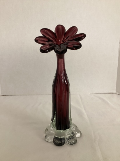 Murano Art Glass Bud Vase with Sticker