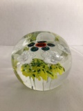 Art Glass Paperweight Marked JG