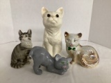 Four Cat Figurines