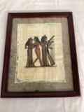 Egyptian Painting on Papyrus in Frame