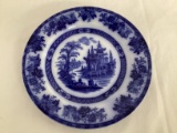 Antique Flow Blue Doulton Burslem Madras Plate