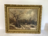 Antique Framed Print on Board