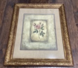 Rose Print in Ornate Frame