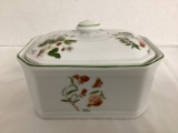 Lourioux Le Faune Fire Proof Porcelain Botanical Pattern Jar