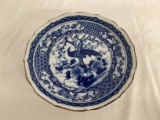 Japanese Blue and White Peacock Plate