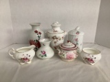 Porcelain Jars, Antique Sugar Bowl, Creamer and Sugar, Vases