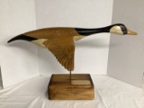 Southbound Express Carved Wood Canada Goose on Stand