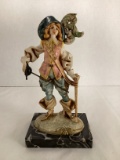 Italian Musketeer Figure on Marble Base
