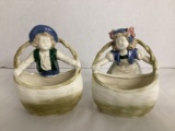 Boy and Girl with Baskets Planters
