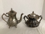 Vintage Silverplated Small Teapot and Jar