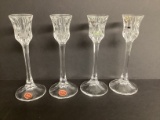 Four Gorham Crystal Candlesticks