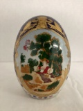 Large Painted Porcelain Egg