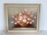Floral Oil on Canvas Signed C. Perry