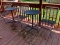 Two Metal Outdoor Table and Three Stacking Chairs