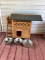 Outdoor Cat House and Stainless Bowls