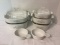 Five Corning Ware Country Cornflower Baking Dishes with Lids and Two Handled Casseroles