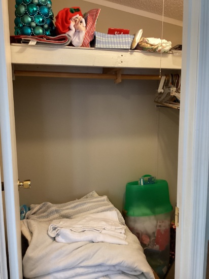 Closet Contents: Christmas, Bedding, Towels, and More