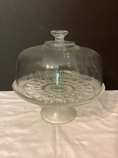 Glass Domed Cake Plate