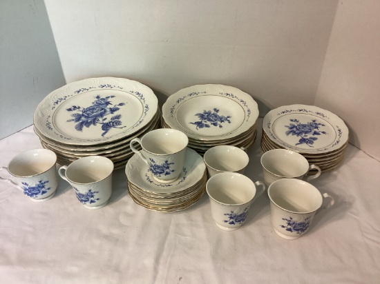 37 Pieces of Gibson Housewares Blue Rose China