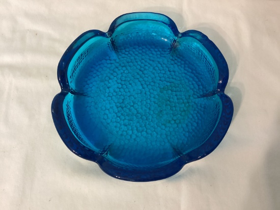 Blue Glass Ashtray