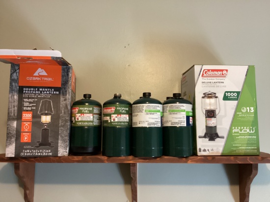 Coleman and Ozark Trail Propane Lanterns with Fuel