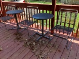 Two Metal Outdoor Table and Three Stacking Chairs