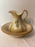 Floral Pitcher and Wash Basin