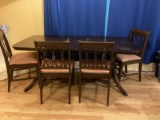 Antique Duncan Phyfe Style Table and Four Chairs