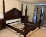 King Size Four Poster Bed with Wood Rails
