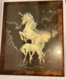 Wood Unicorn Wall Clock