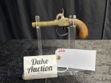 ANTIQUE BRASS DOUBLE BARREL BLACK POWDER PISTOL SN#NA