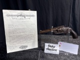 SMITH AND WESSON SINGLE ACTION SECOND MODEL 38 CAL SPUR TRIGGER 1880 WITH LETTER SN#