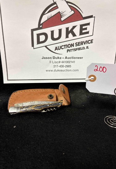 Custom Made Damascus Blade Knife By TJ Bergeron