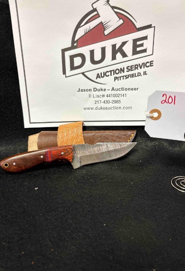 Custom Made Damascus Blade Knife By TJ Bergeron
