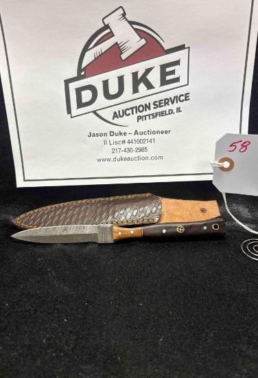 Custom Made Damascus Blade Knife By TJ Bergeron