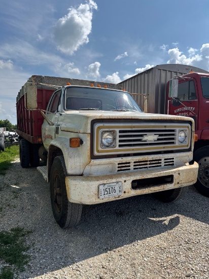 1975 C60 GRAIN TRUCK - GAS - 350 CHEVY MOTOR - MOTOR IS ABOUT 15 YEARS OLD - RUNS AND DRIVES GOOD -