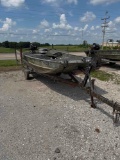 14 FT ALUMN BOAT WITH TRAILER - 5 HP MOTOR