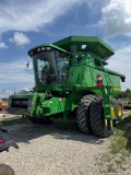 JOHN DEERE 9660 STS 2 WHEEL DRIVE COMBINE 4307 ENGINE HOURS, 2799 SPREADER HOURS, NEW TURBO AND